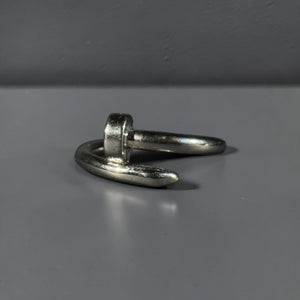 Silver stainless steel modern nail designer adjustable ring for women minimalist jewellery Aura Collection