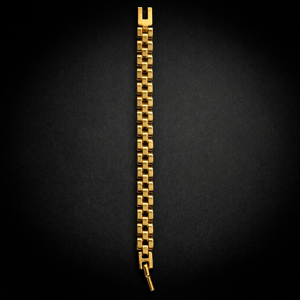Men’s Gold & Black Link Chain Bracelet – Premium Stainless Steel Minimalist Bracelet for Men