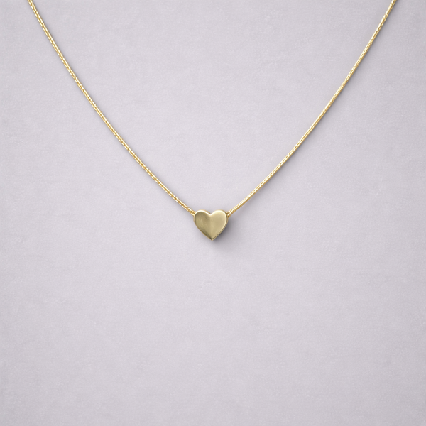 Gold stainless steel minimal heart pendant necklace for women elegant everyday jewellery Aura Collection