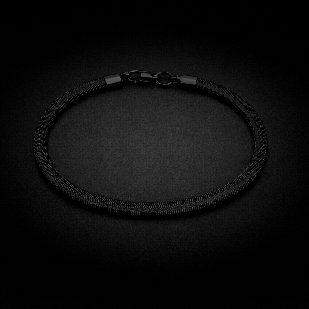 Men’s Premium Snake Chain Bracelet – Gold & Black Stainless Steel