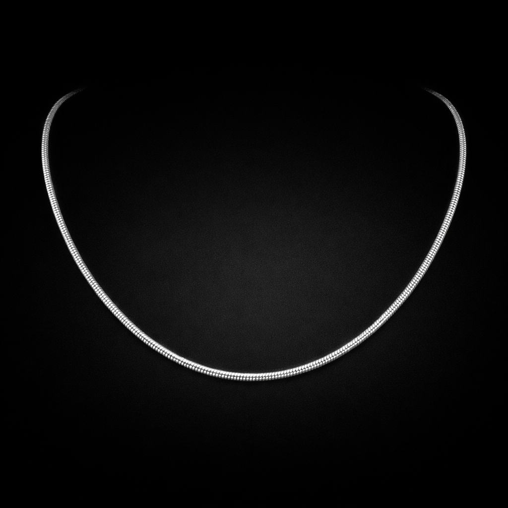 Men’s Silver Snake Chain Necklace – Sleek Minimal Stainless Steel Chain