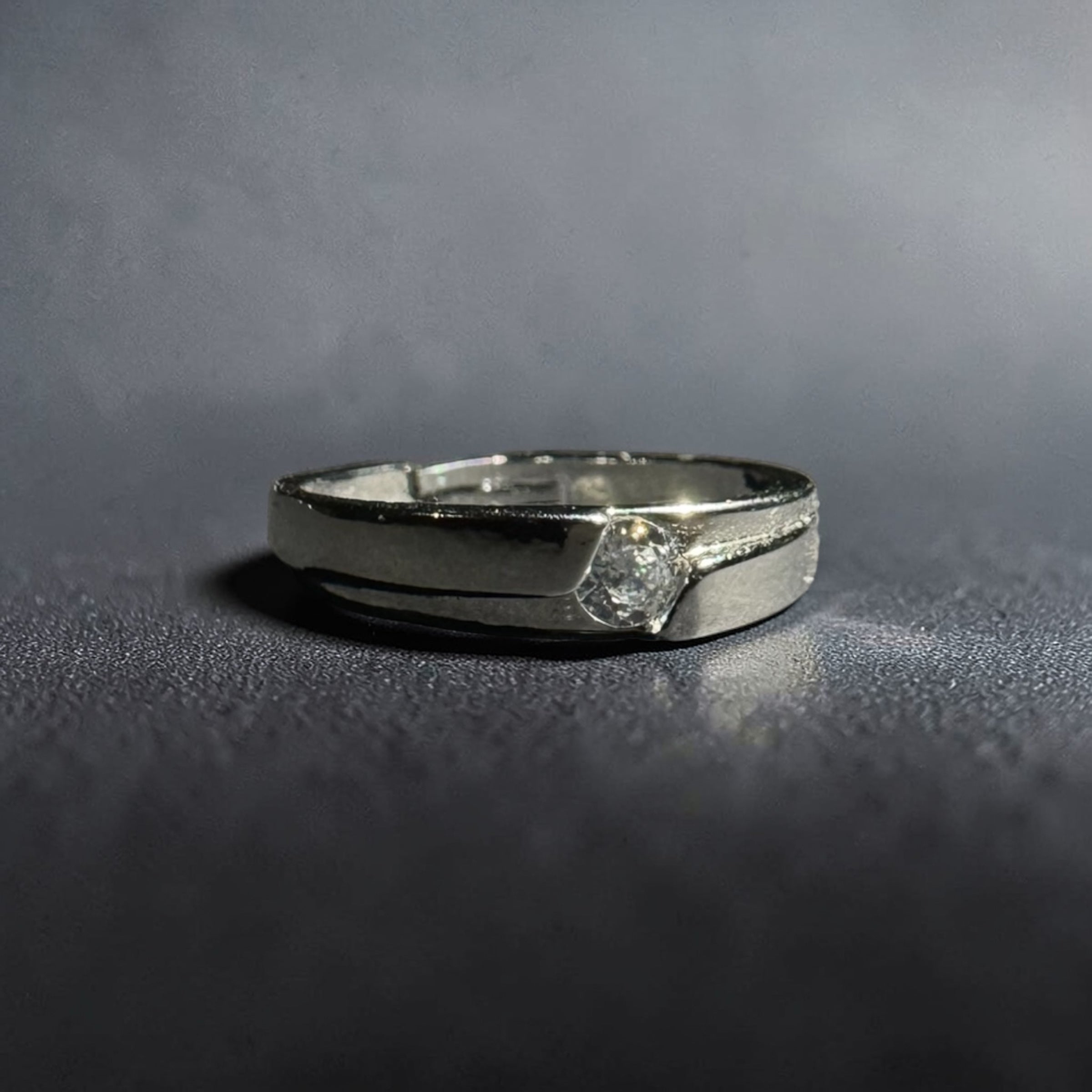 Silver stainless steel adjustable solitaire zircon minimal ring for women elegant jewellery Aura Collection

