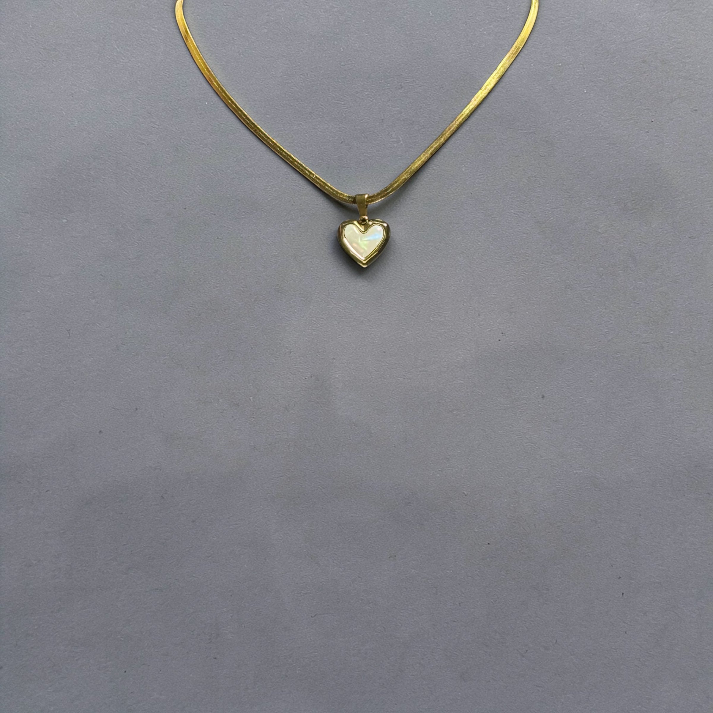 Gold stainless steel minimal heart pendant necklace for women elegant everyday jewellery Aura Collection